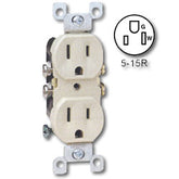Leviton 5320-CP Duplex Receptacle, All Screws Backed Out, Contractor Pack